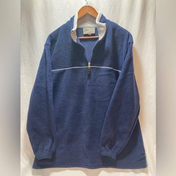 MOUNTAIN RIDGE MENS CLIMATE EQUIPMENT FLEECE PULLOVER JACKET NAVY BLUE SIZE MED - Picture 1 of 10